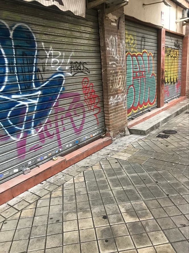 Pintadas en una calle de Granada (VOX)