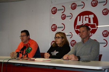 Miembros del Comité de Empresa en rueda de prensa (UGT) 