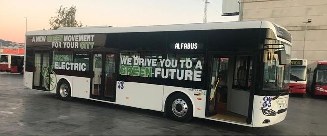 Imagen del autobús eléctrico que estará en purebas en Granada (TRANSPORTES ROBER)