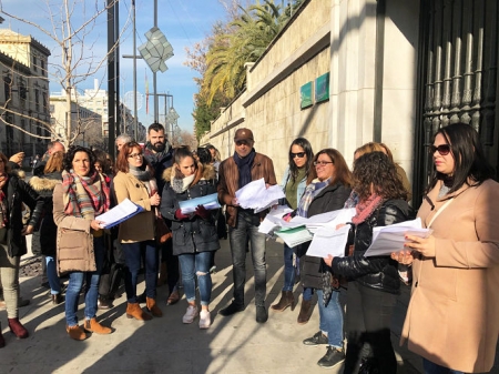 Miembros de las Ampas han ido a entregar las firmas (IU) 