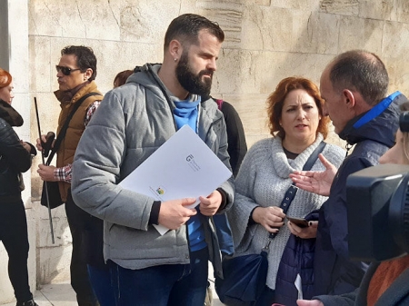Los miembros de IU, Mari Carmen Pérez y Chus Fernández (IU)