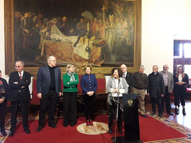 La rectora de la UGR, Pilar Aranda, en la presentación de la nueva Comisión de Ética e Integridad Académica de la institución (EUROPA PRESS) 