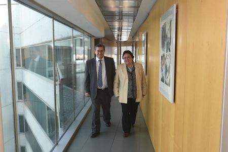 El presidente de la Diputación de Granada, José Entrena, y la presidenta del Consultivo de Andalucía, María Jesús Gallardo, en una reunión en la institución provincial (DIPUTACIÓN)