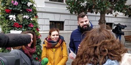 Jesús Fernández y Ana Villaverde en la Plaza del Carmen (ADELANTE)