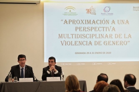 Imagen de la participación de Juan Marín en las jornadas `Aproximación a una perspectiva multidisciplinar de la Violencia de Género` para profesionales (JUNTA DE ANDALUCÍA) 
