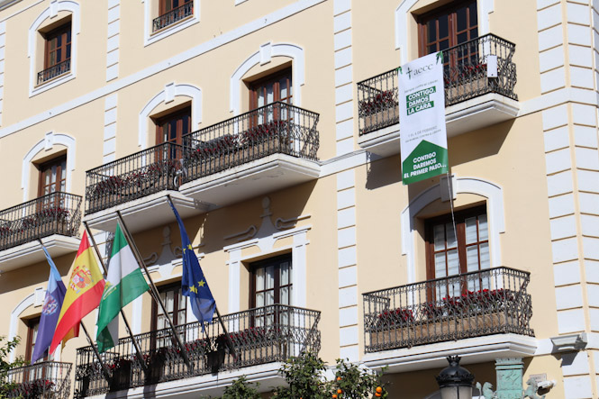 Pancarta de la AECC en el Ayuntamiento de Almuñécar (AYTO. ALMUÑÉCAR) 