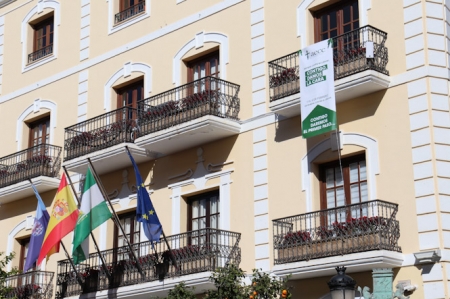 Pancarta de la AECC en el Ayuntamiento de Almuñécar (AYTO. ALMUÑÉCAR) 