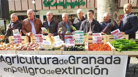 Imagen de la concentración de los agricultores de Granada (FAECA) 