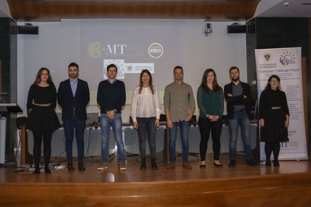 Los ocho doctorandos que han logrado clasificarse para la final del concurso 3MT en la UGR (UGR) 
