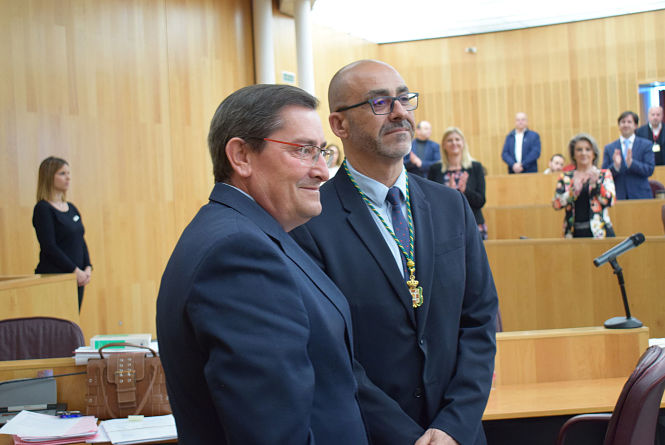 Salustiano Ureña junto al presidente de Diputación, José Entrena (AYTO. ALBOLOTE) 