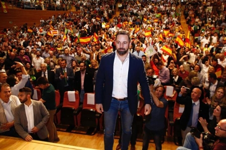 El presidente de VOX, Santiago Abascal, interviene en un acto de su partido en GRANADA (ÁLEX CÁMARA - EUROPA PRESS) El presidente de VOX, Santiago Abascal, interviene en un acto de su partido en GRANADA (ÁLEX CÁMARA - EUROPA PRESS)