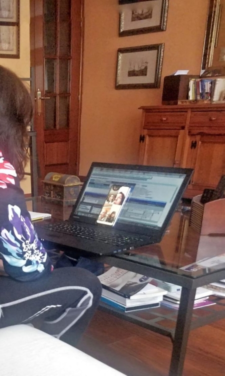 Una profesional atiende una videollamada (DIPUTACIÓN) 