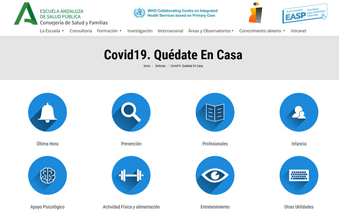 Portal Recursos COVID-19 para profesionales y ciudadanía. https://www.easp.es/coronavirus-easp/ (EASP) 