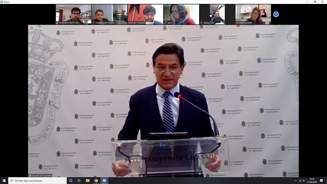 Rueda de prensa telemática del alcalde de Granada, Luis Salvador (EUROPA PRESS) 