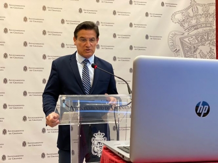 Imagen de la rueda de prensa telemática de Luis Salvador (AYUNTAMIENTO) 