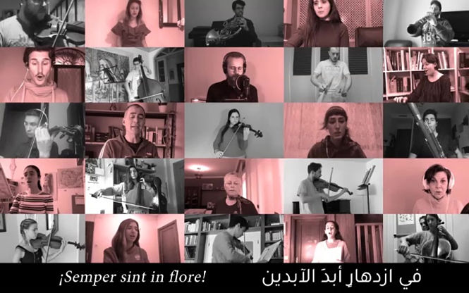 Imagen de la grabación del `Gaudeamus` (UGR) 