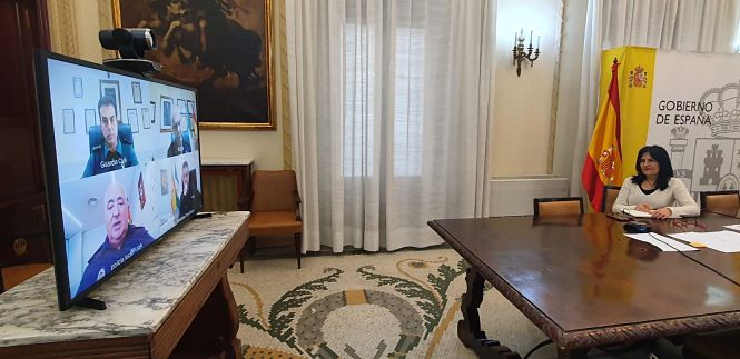 Reunión de coordinación policial entre López Calahorro y los responsables provinciales de de Policía Nacional, Guardia Civil, Policía Local de Granada y Policía Adscrita (SUBDELEGACIÓN) 