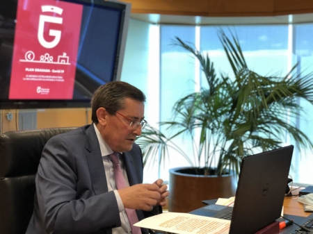 José Entrena durante la rueda de prensa telemática (DIPUTACIÓN) 