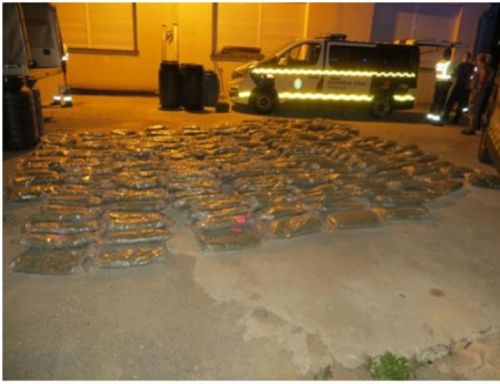 Imagen de la Marihuana incautada (GUARDIA CIVIL) 