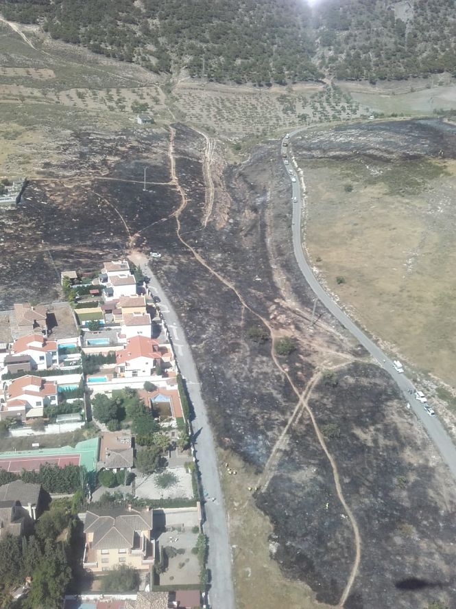 Zona afectada por el incendio (PLAN INFOCA) 