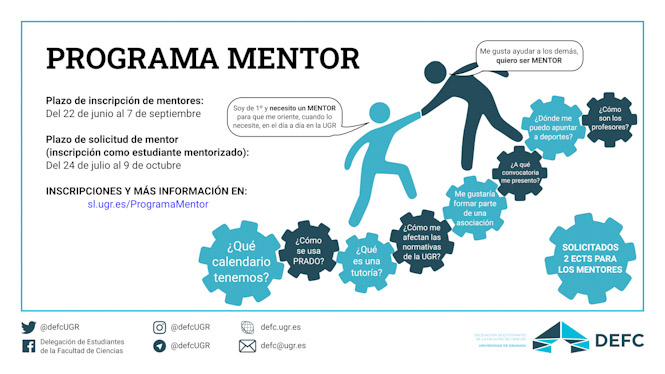 Cartel del programa mentor de la Facultad de Ciencias (DEFC) 