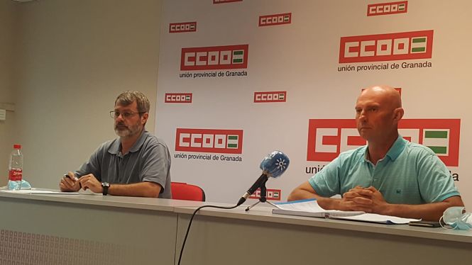 Miembros de CCOO en rueda de prensa (CCOO)