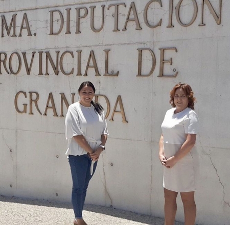 Alejandra Durán y Mari Carmen Pérez tras el pleno de Diputación (ADELANTE)