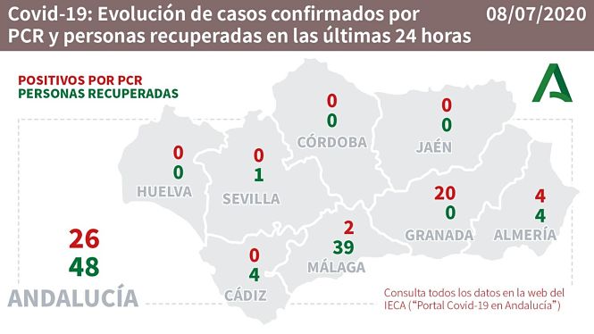 Evolución diaria de la pandemia en Andalucía (CONSEJERÍA DE SALUD) 