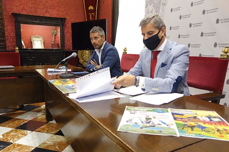 Manuel Olivares y César Díaz en rueda de prensa (JAVIER ALGARRA / AYUNTAMIENTO)