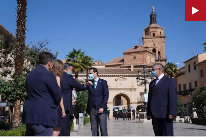El presidente de la Junta de Andalucía, Juanma Moreno, en Guadix (JUNTA DE ANDALUCÍA)