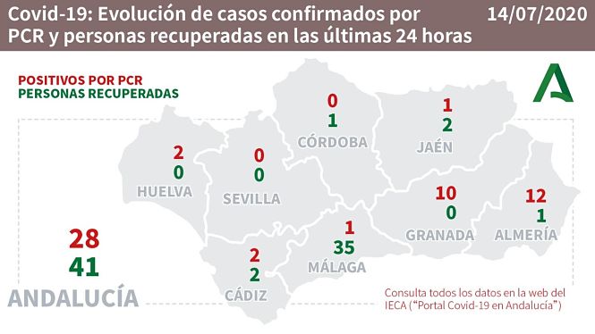Evolución diaria de la pandemia en Andalucía (CONSEJERÍA DE SALUD) 