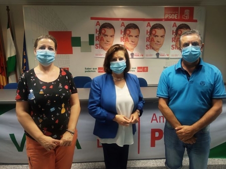 Miembros del PSOE durante la visita a Guadix (PSOE) Miembros del PSOE durante la visita a Guadix (PSOE)