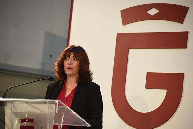 La diputada de Bienestar Social, Olvido de la Rosa, en rueda de prensa (DIPUTACIÓN DE GRANADA)