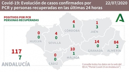 Evolución diaria de la pandemia en Andalucía (JUNTA DE ANDALUCÍA)