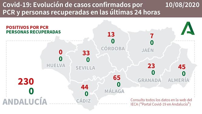 Evolución diaria de la pandemia en Andalucía (JUNTA DE ANDALUCÍA) 