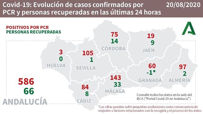 Evolución diaria de la pandemia en Andalucía (JUNTA DE ANDALUCÍA) 