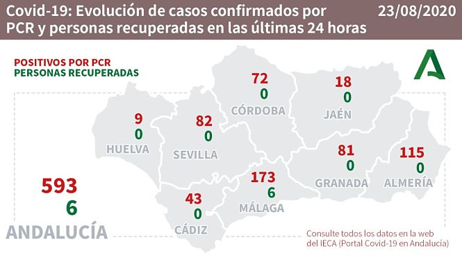 Evolución diaria de la pandemia en Andalucía (JUNTA DE ANDALUCÍA) 