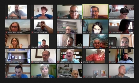 Imagen del encuentro telemático (PSOE) Imagen del encuentro telemático (PSOE)