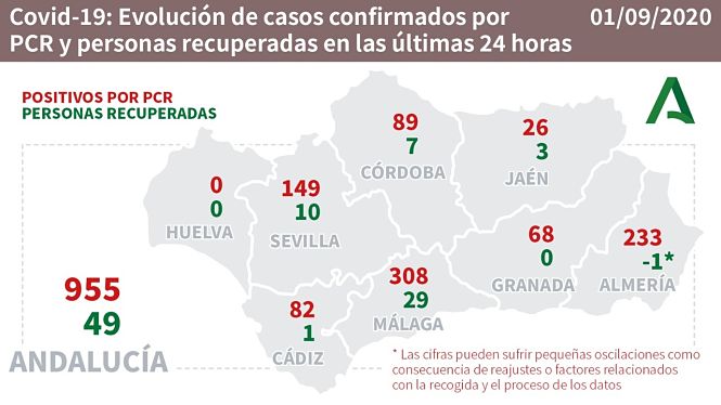 Evolución diaria de la pandemia en Andalucia (JUNTA DE ANDALUCÍA)