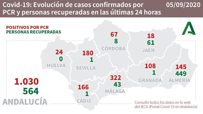 Evolución diaria de la pandemia en Andalucía (JUNTA DE ANDALUCÍA) 
