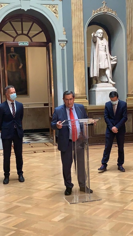 José Entrena durante su intervención en el Senado (DIPUTACIÓN) 