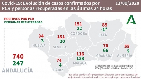 Evolución diaria de la pandemia en Andalucía (JUNTA DE ANDALUCÍA) 
