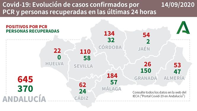 Evolución diaria de la pandemia en Andalucia (JUNTA DE ANDALUCIA)