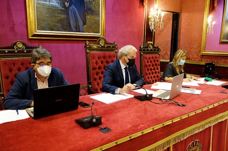 Rueda de prensa de la COmisión de HAcienda (JAVIER ALGARRA / AYUNTAMIENTO)