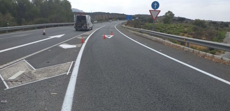 Tramo de la Autovia repintado (JUNTA)