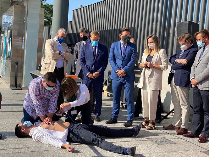 Simulacro de primeros auxilios en una parada del metro (JUNTA 