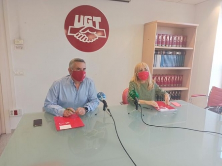 Imagen de la rueda de prensa de Carmen Castilla (UGT)