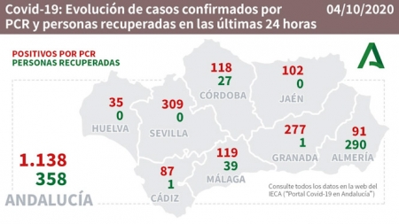 Evolución diaria de la pandemia en Andalucía (JUNTA DE ANDALUCÍA) 