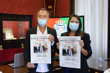 Imagen de la presentación del Concierto homenaje a Carlos Cano (JAVIER ALGARRA / AYUNTAMIENTO)