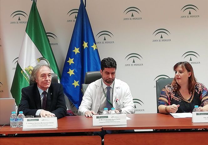 Imagen de archivo del delegado territorial de Salud y Familias, Indalecio Sánchez-Montesinos, en una rueda de prensa (JUNTA DE ANDALUCÍA)